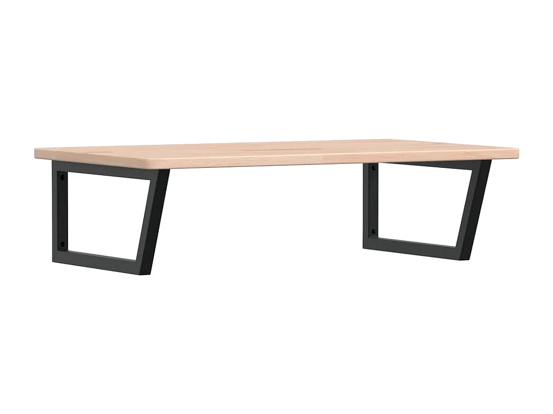 Ripiano a Parete per Lavabo in Acciaio e Massello di Rovere