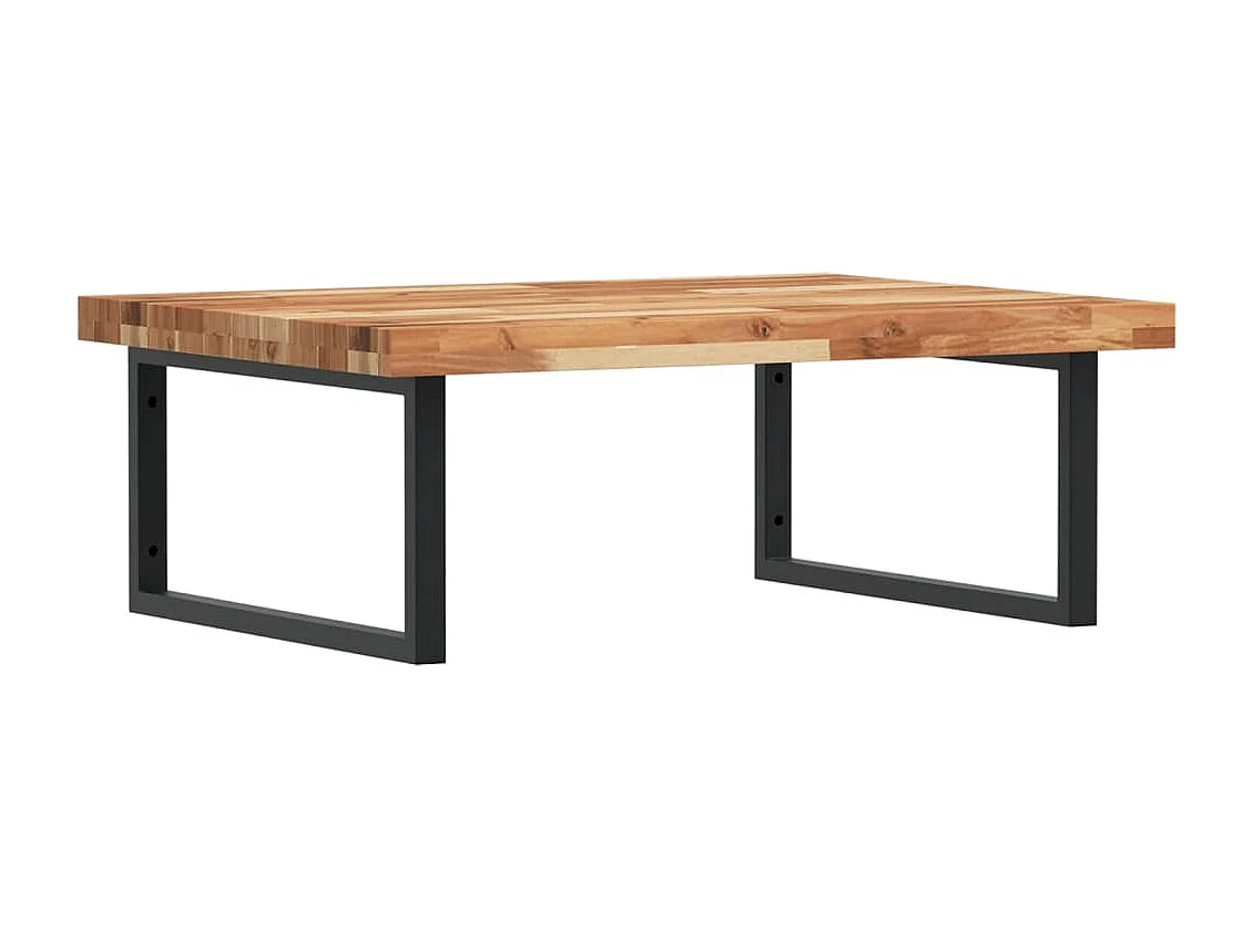 Estante de lavabo de pared acero y madera maciza de acacia