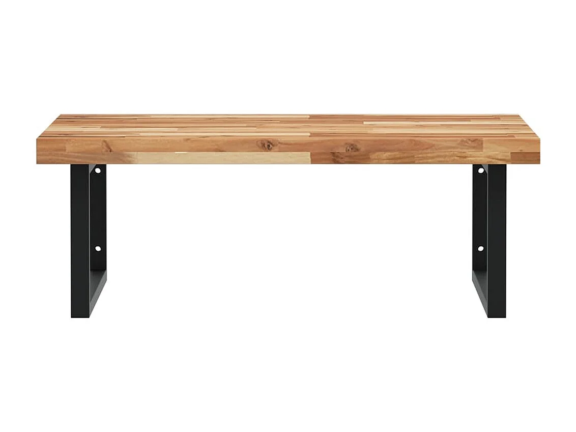 Estante de lavabo de pared acero y madera maciza de acacia
