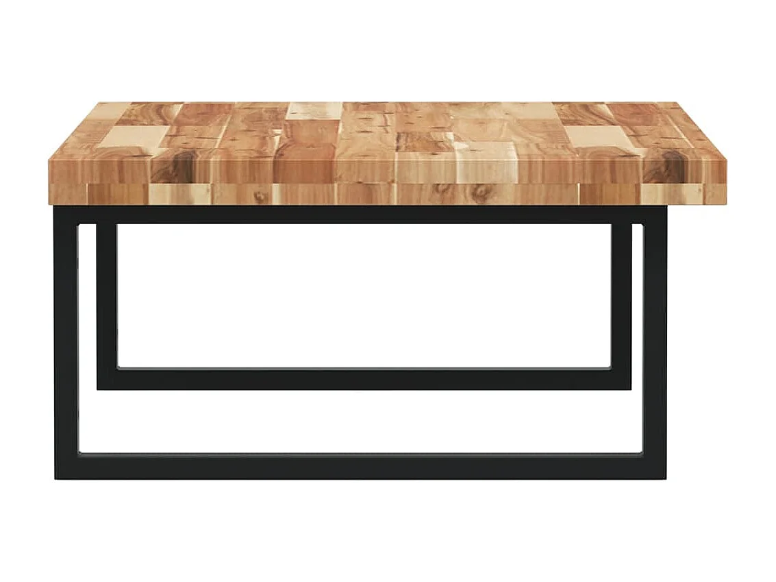 Estante de lavabo de pared acero y madera maciza de acacia