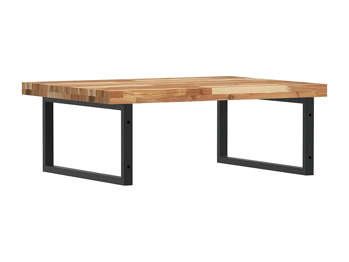 Estante de lavabo de pared acero y madera maciza de acacia