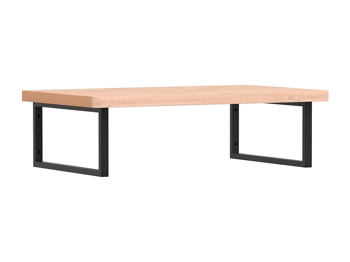 Ripiano a Parete per Lavabo in Acciaio e Massello di Faggio