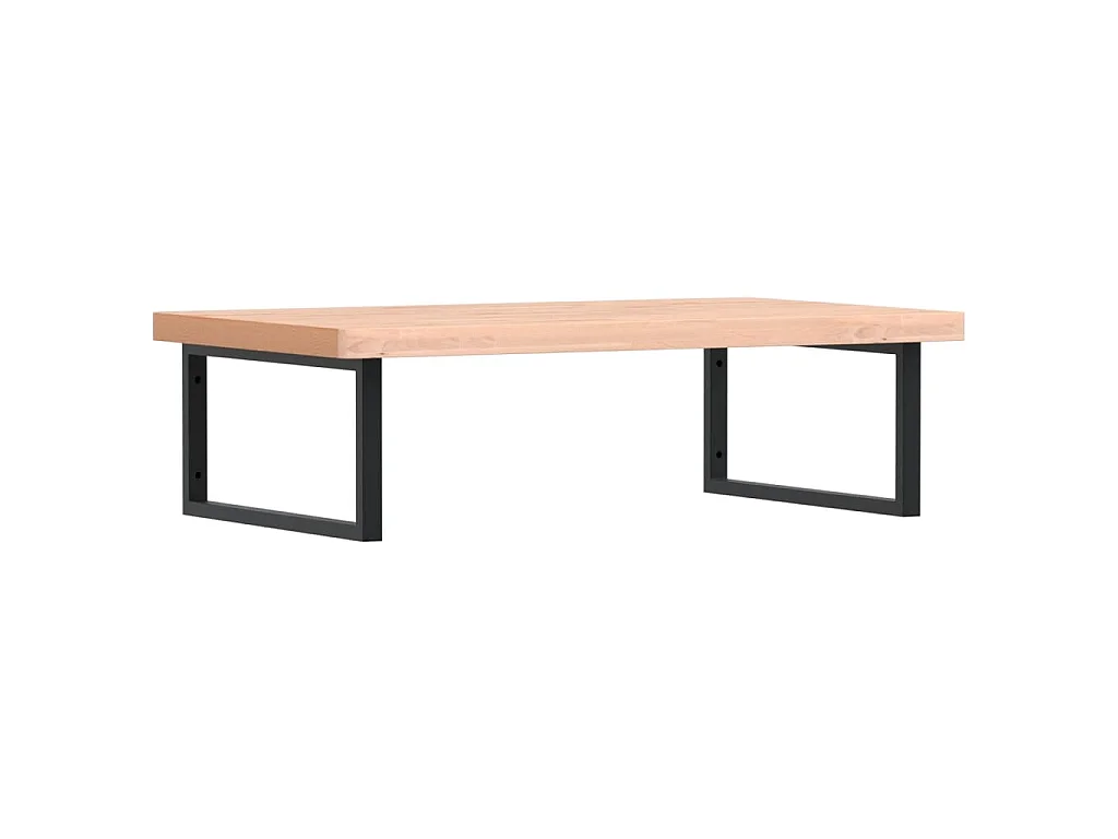 Waschbeckenregal Wandmontage Stahl und Massivholz Buche