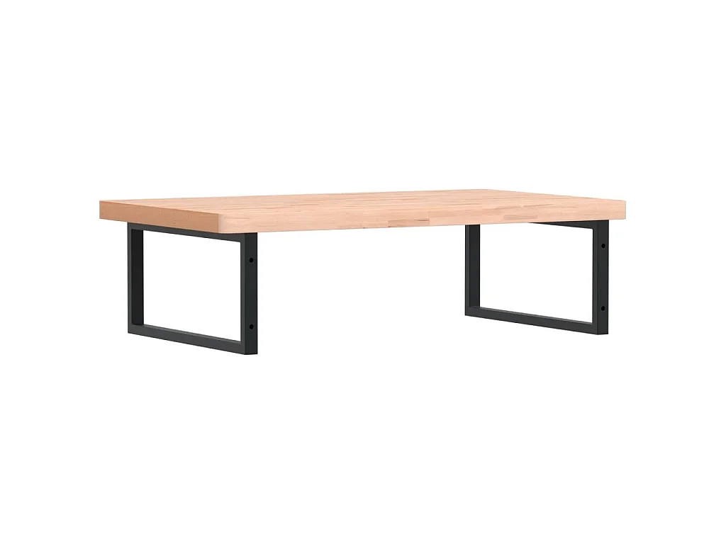 Waschbeckenregal Wandmontage Stahl und Massivholz Buche