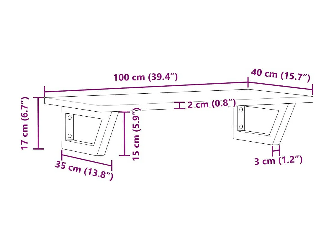 Waschbeckenregal Wandmontage Stahl und Akazienholz