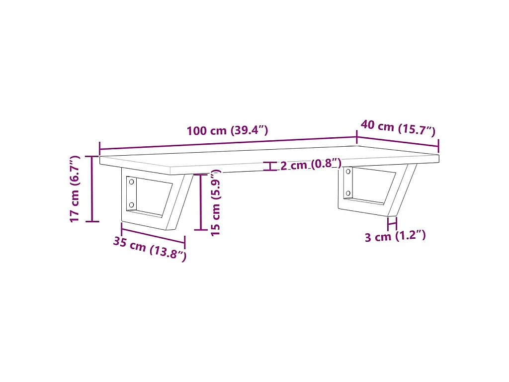 Badkamer wandschap staal en massief acaciahout