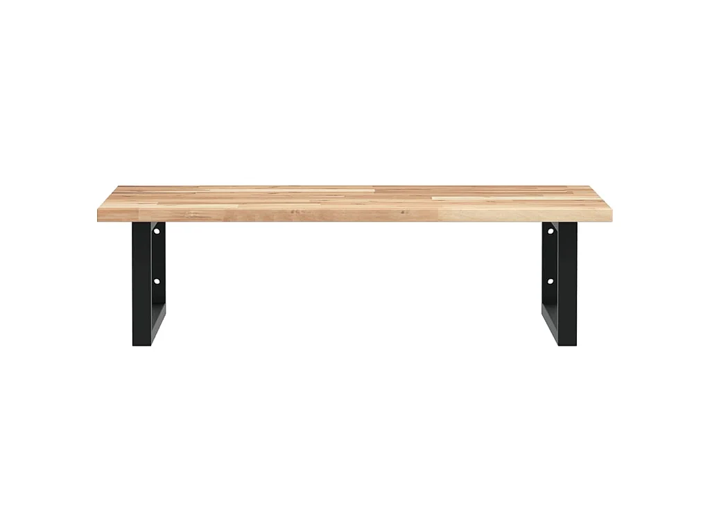 Waschbeckenregal Wandmontage Stahl und Akazienholz