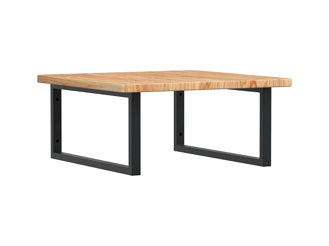 Ripiano a Parete per Lavabo in Acciaio e Massello di Rovere