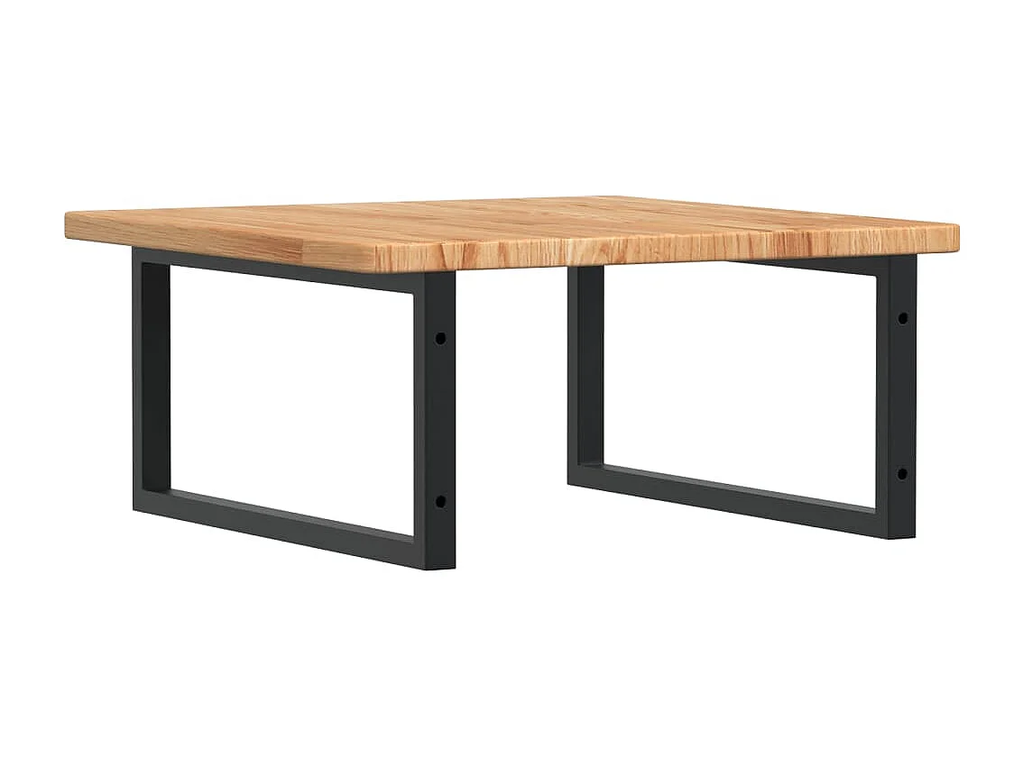 Prateleira de parede p/ lavatório aço/madeira carvalho maciça