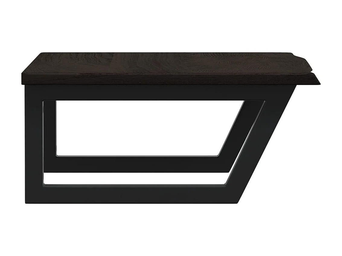 Waschtischplatte mit Halterung Stahl und Massivholz Eiche