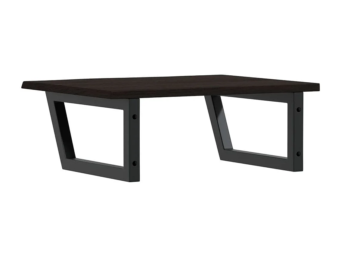 Waschtischplatte mit Halterung Stahl und Massivholz Eiche