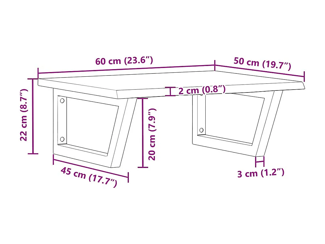 Badkamer wandschap staal en massief eikenhout