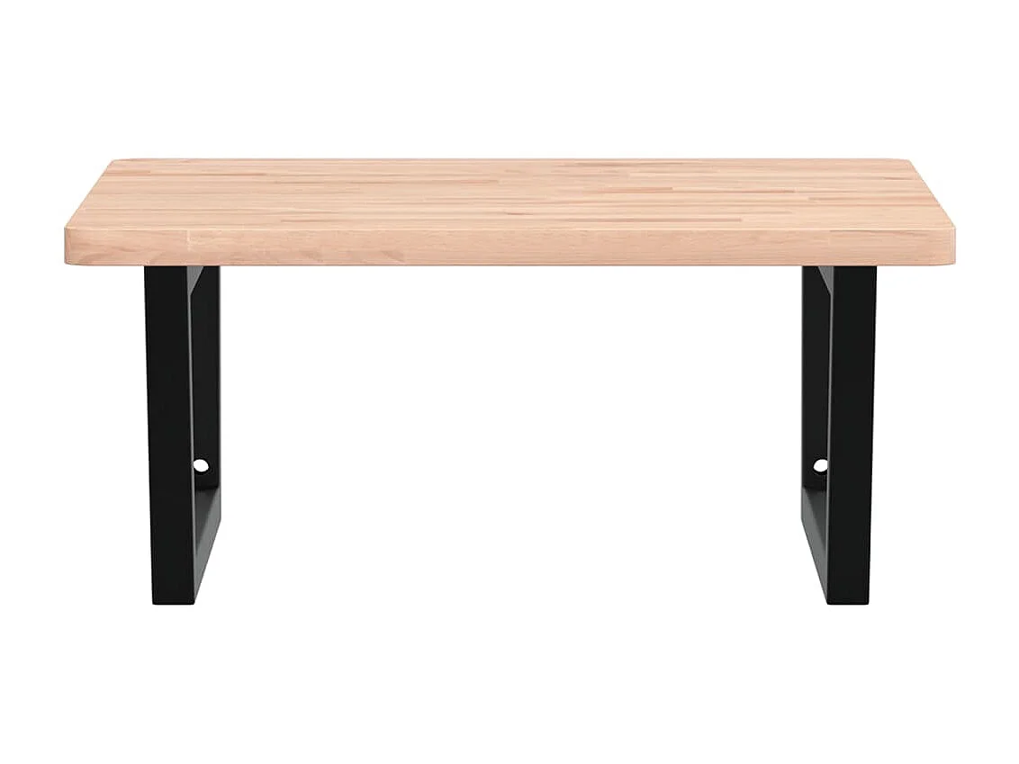 Ripiano a Parete per Lavabo in Acciaio e Massello di Faggio