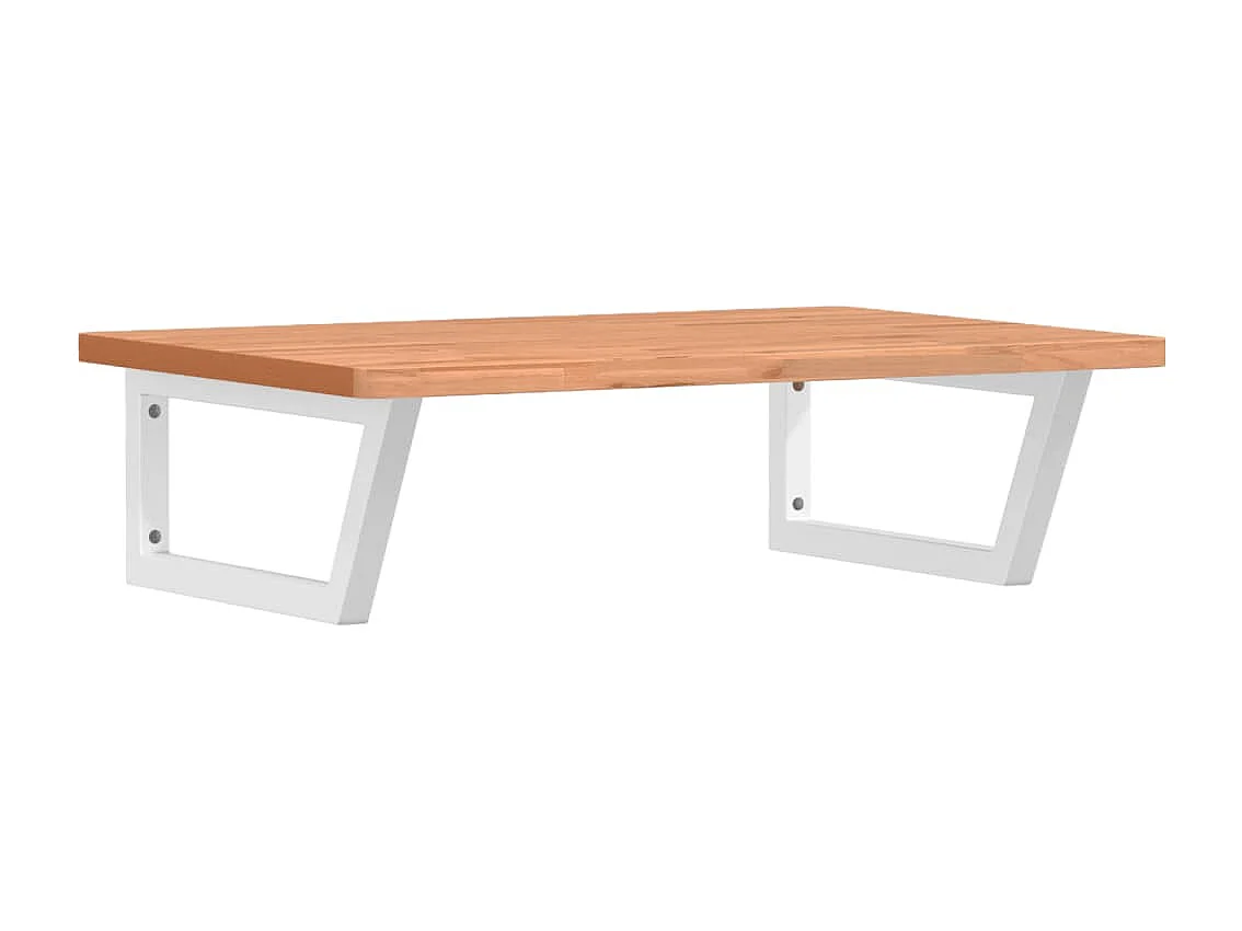 Étagère de vasque murale acier et bois massif de hêtre