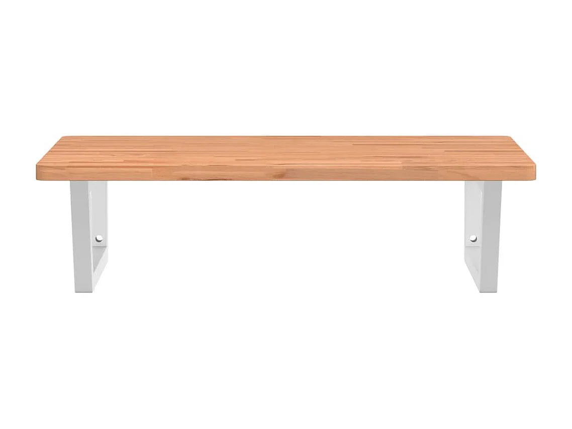 Étagère de vasque murale acier et bois massif de hêtre