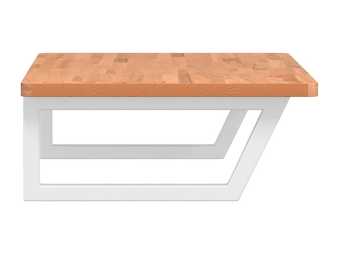 Étagère de vasque murale acier et bois massif de hêtre