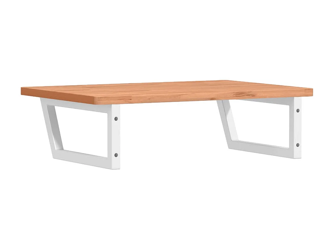 Étagère de vasque murale acier et bois massif de hêtre