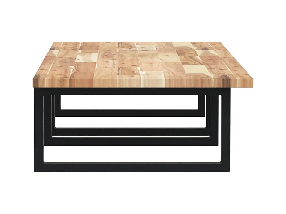 Ripiano a Parete per Lavabo in Acciaio e Massello di Acacia