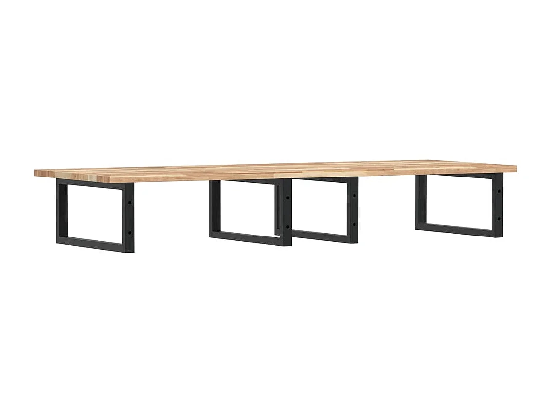 Waschbeckenregal Wandmontage Stahl und Akazienholz