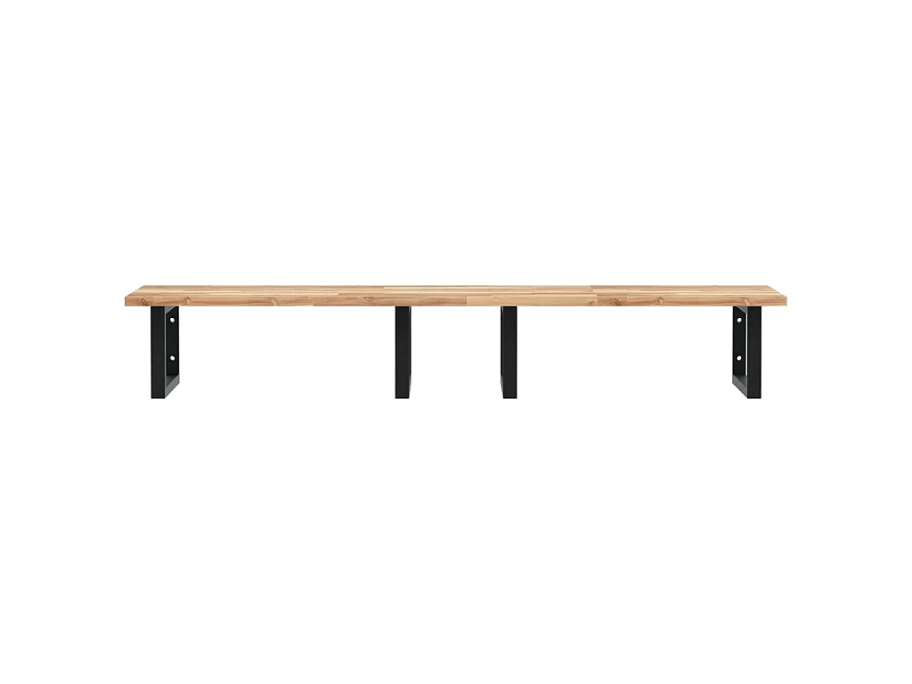 Waschbeckenregal Wandmontage Stahl und Akazienholz