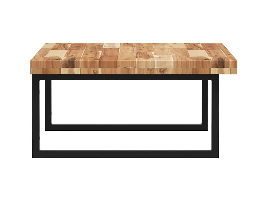 Étagère de vasque murale acier et bois massif d'acacia