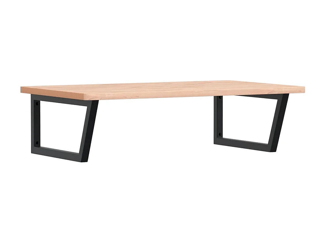 Étagère de vasque murale acier et bois massif de hêtre