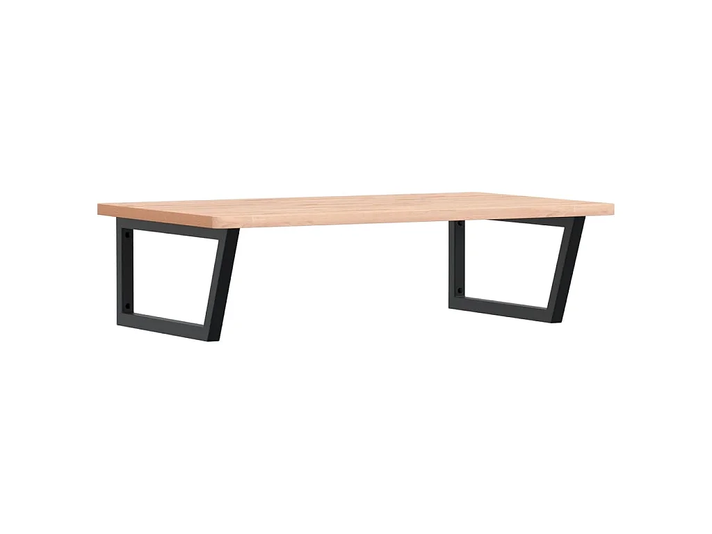 Waschbeckenregal Wandmontage Stahl und Massivholz Buche