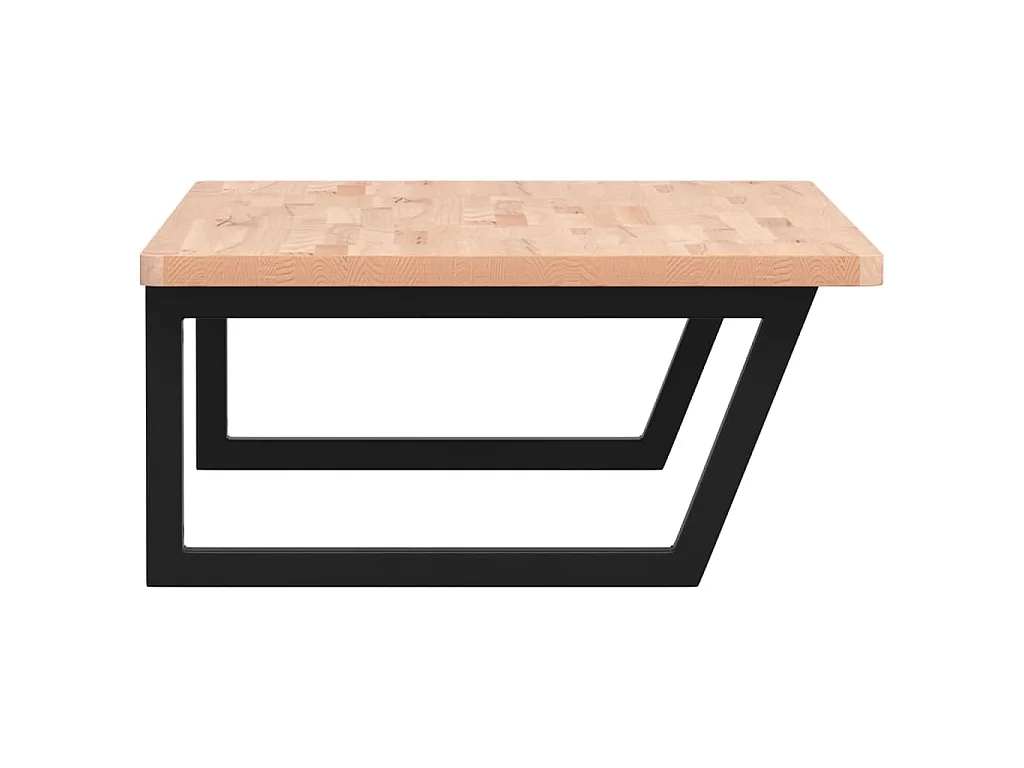 Waschbeckenregal Wandmontage Stahl und Massivholz Buche