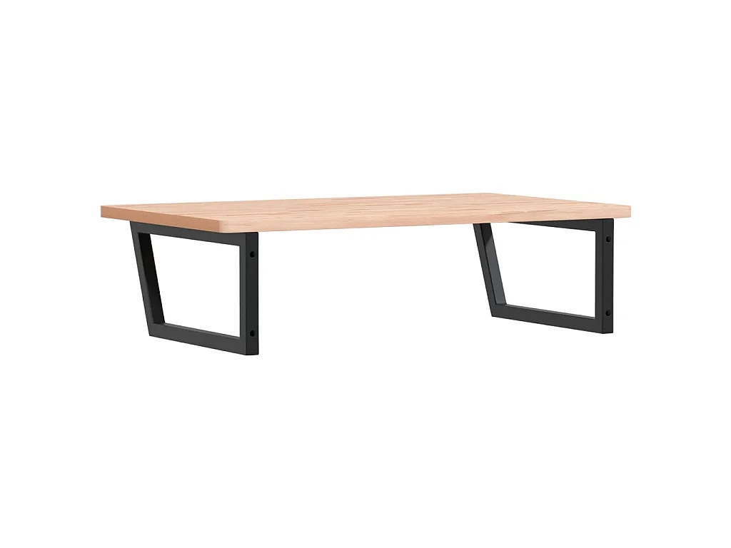 Waschbeckenregal Wandmontage Stahl und Massivholz Buche