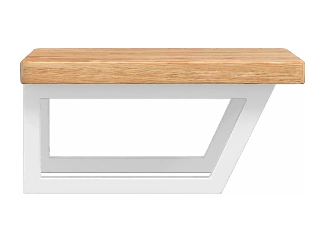 Waschtischplatte mit Halterung Stahl und Massivholz Eiche