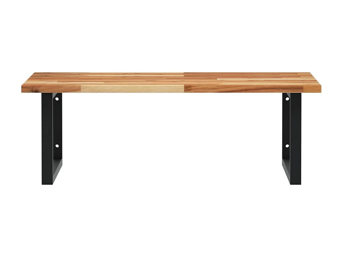Estante de lavabo de pared acero y madera maciza de acacia