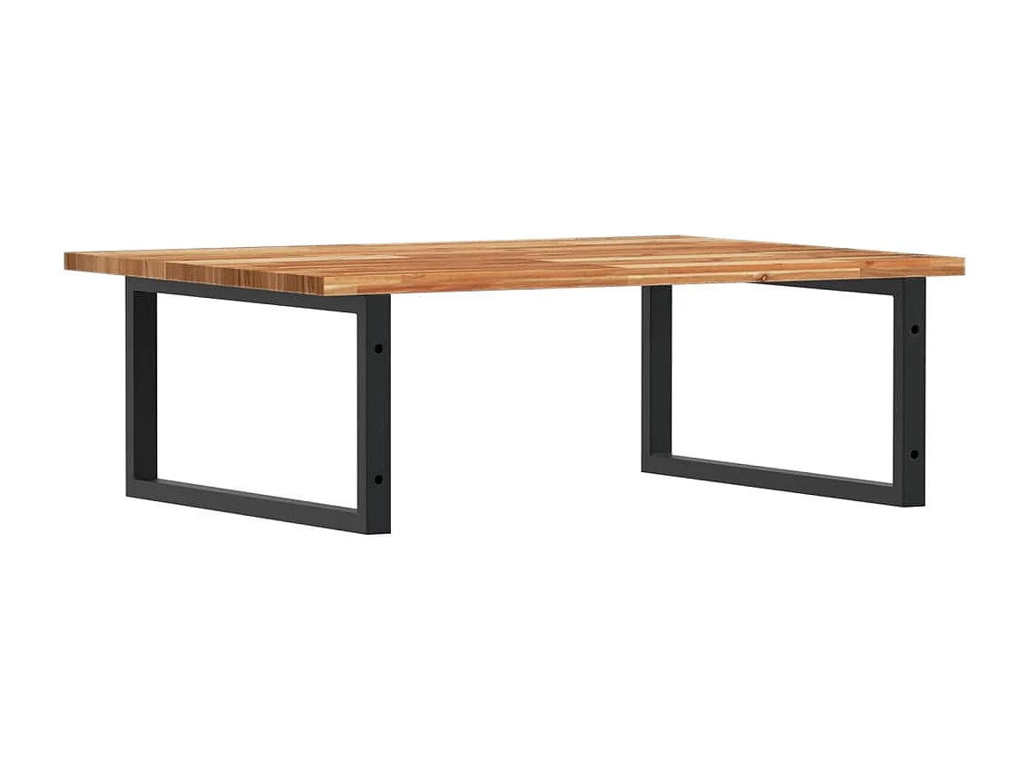 Estante de lavabo de pared acero y madera maciza de acacia