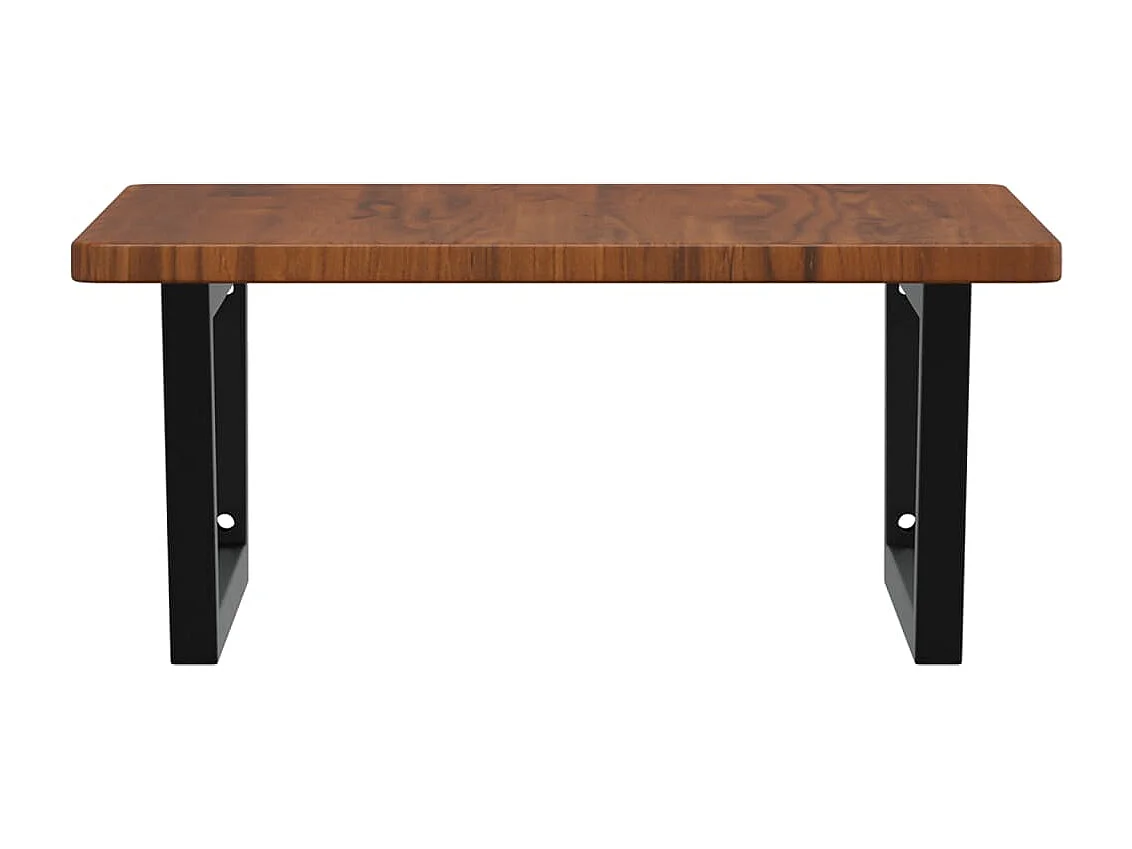 Étagère de vasque murale acier et bois de chêne massif