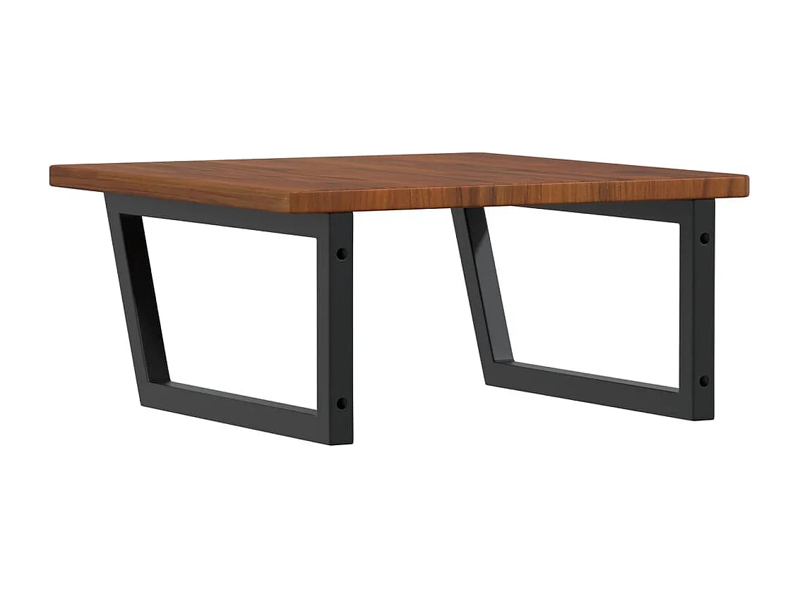 Étagère de vasque murale acier et bois de chêne massif