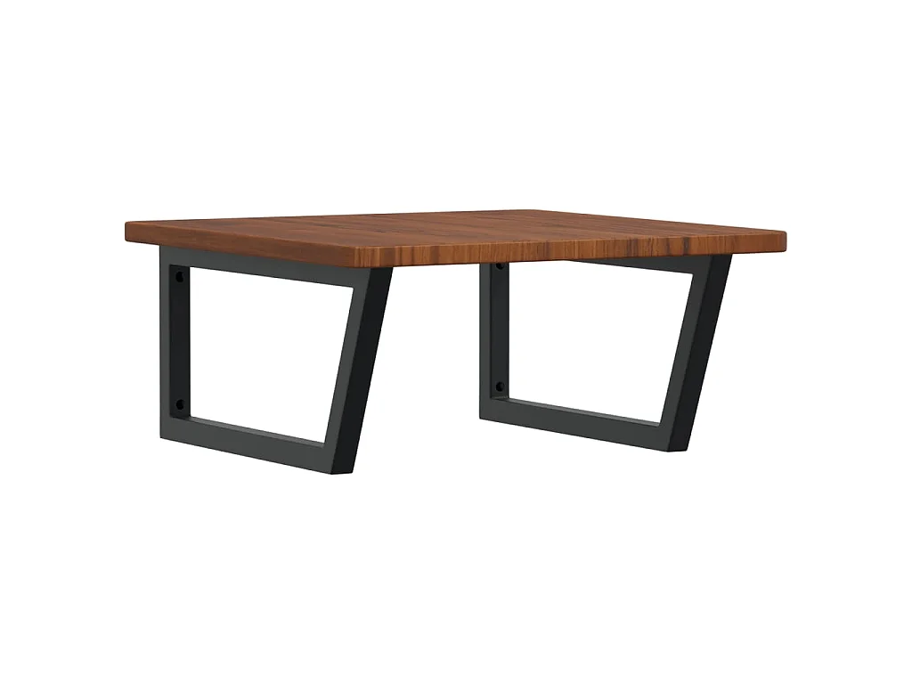 Waschtischplatte mit Halterung Stahl und Massivholz Eiche