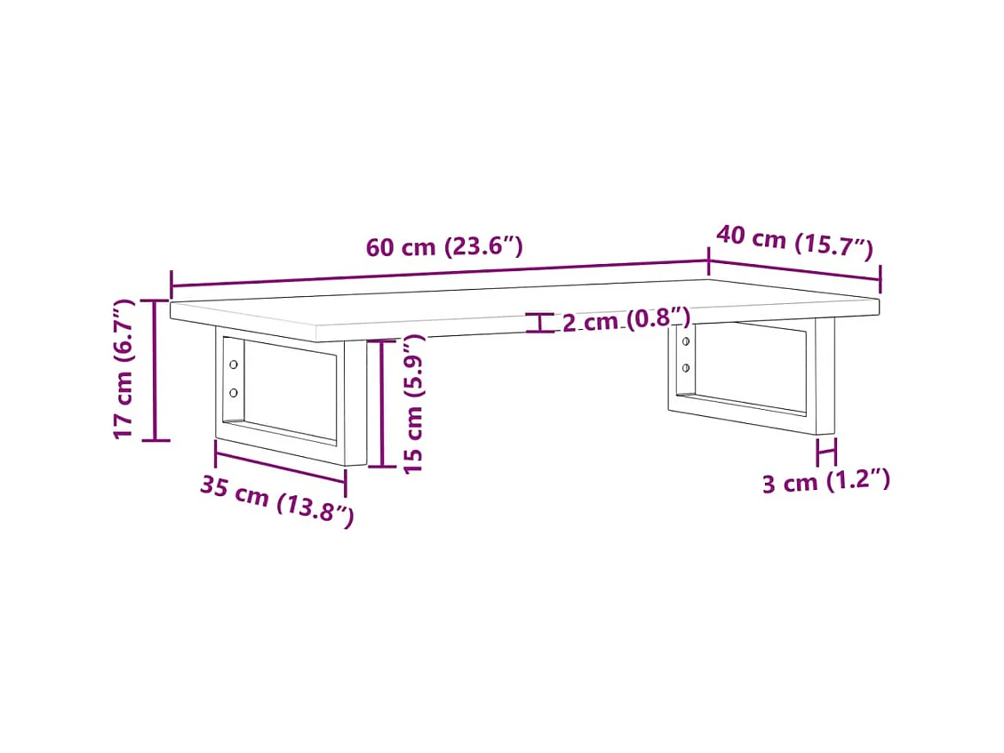 Étagère de vasque murale acier et bois massif d'acacia