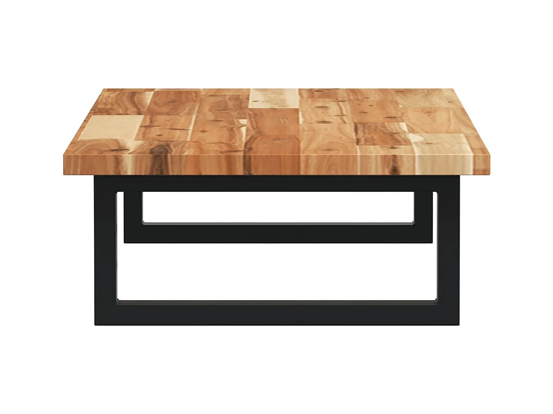 Étagère de vasque murale acier et bois massif d'acacia