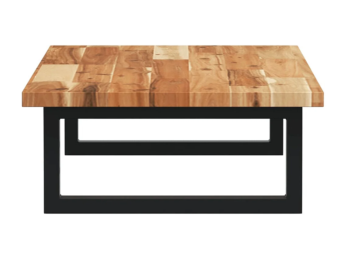 Étagère de vasque murale acier et bois massif d'acacia