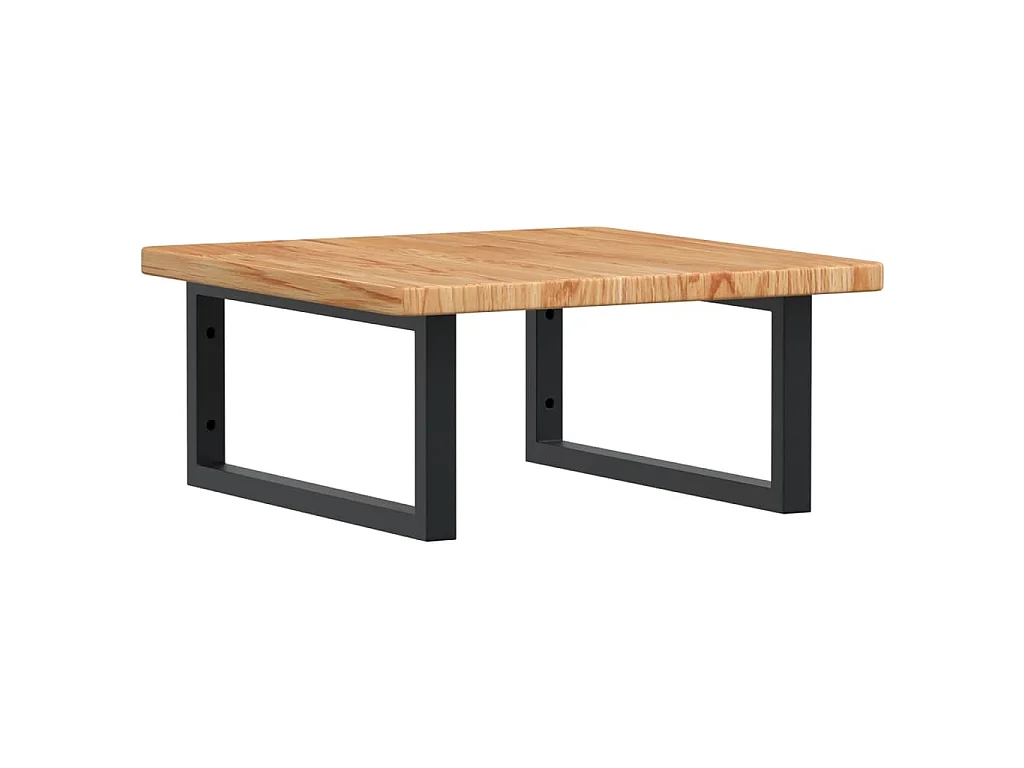 Waschtischplatte mit Halterung Stahl und Massivholz Eiche