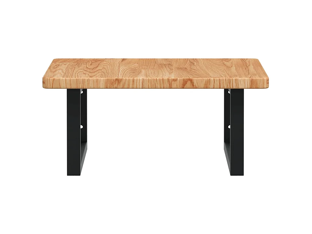 Waschtischplatte mit Halterung Stahl und Massivholz Eiche