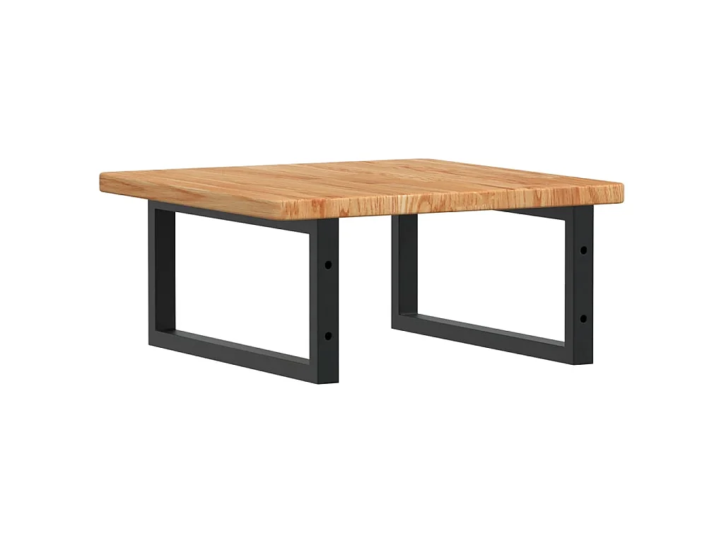 Waschtischplatte mit Halterung Stahl und Massivholz Eiche
