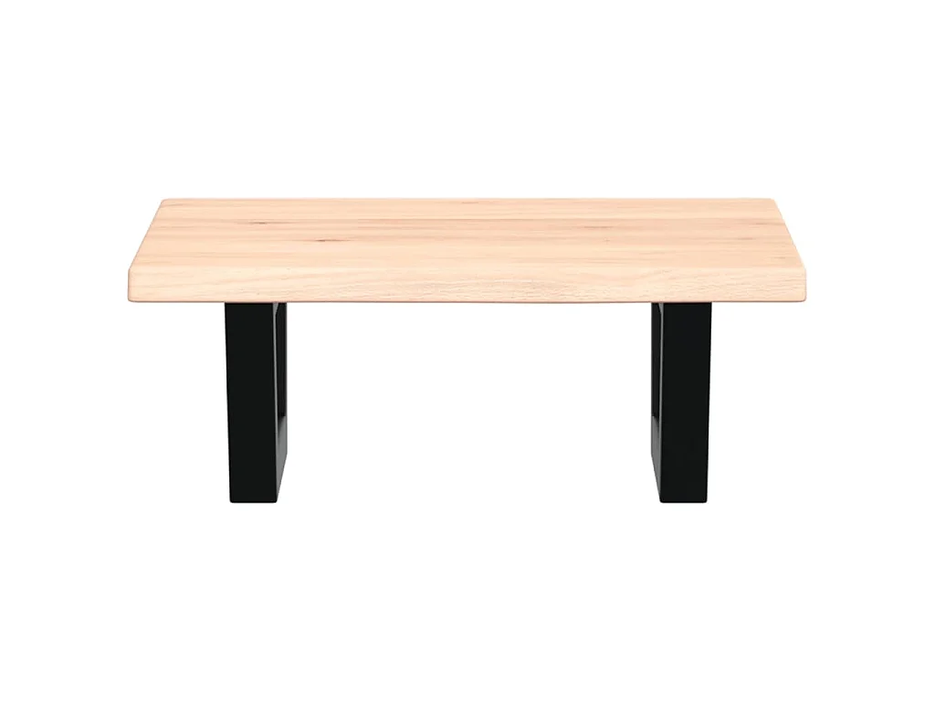 Estante de lavabo de pared de acero y madera maciza de roble
