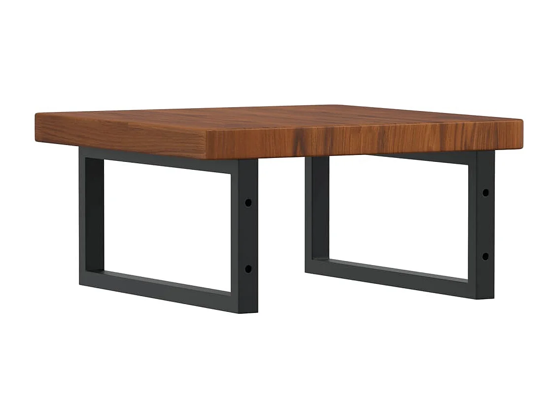 Étagère de vasque murale acier et bois de chêne massif