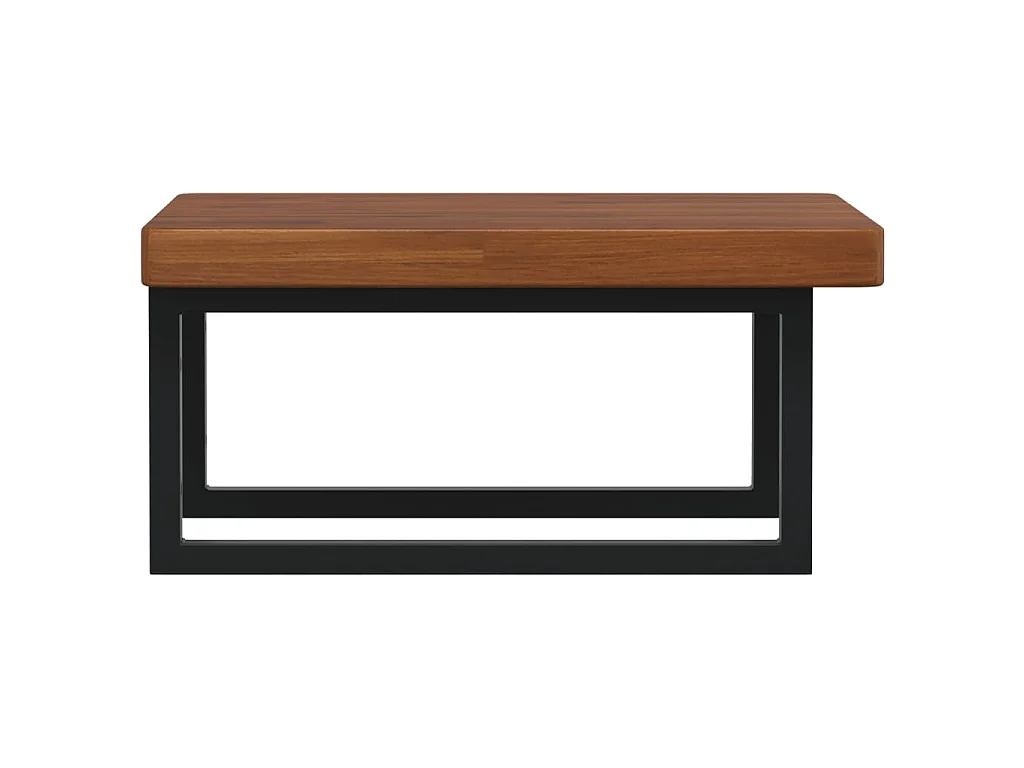 Estante de lavabo de pared de acero y madera maciza de roble
