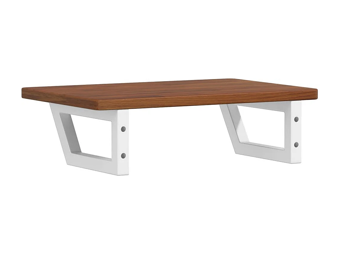 Étagère de vasque murale acier et bois de chêne massif