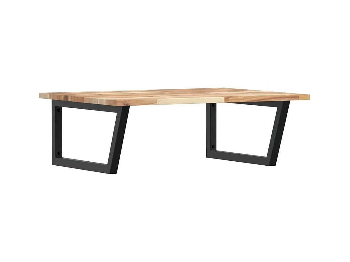 Badkamer wandschap staal en massief acaciahout