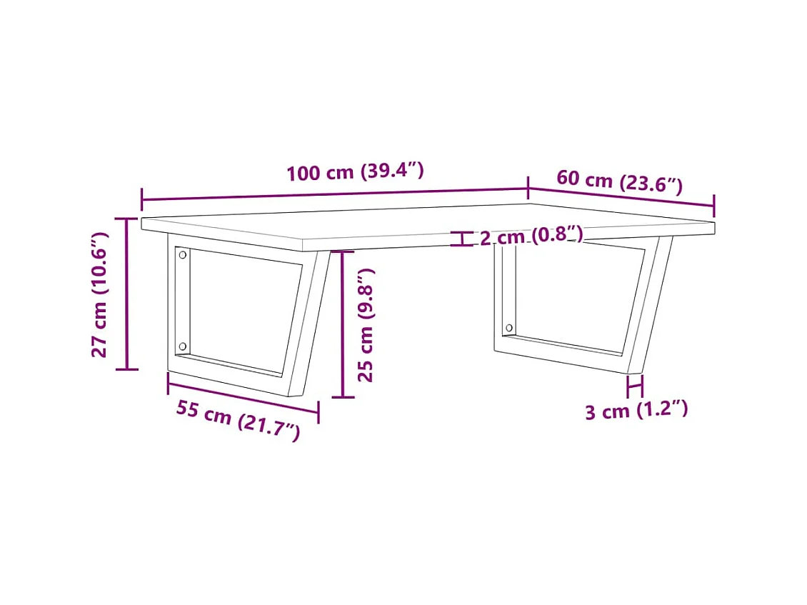 Badkamer wandschap staal en massief acaciahout