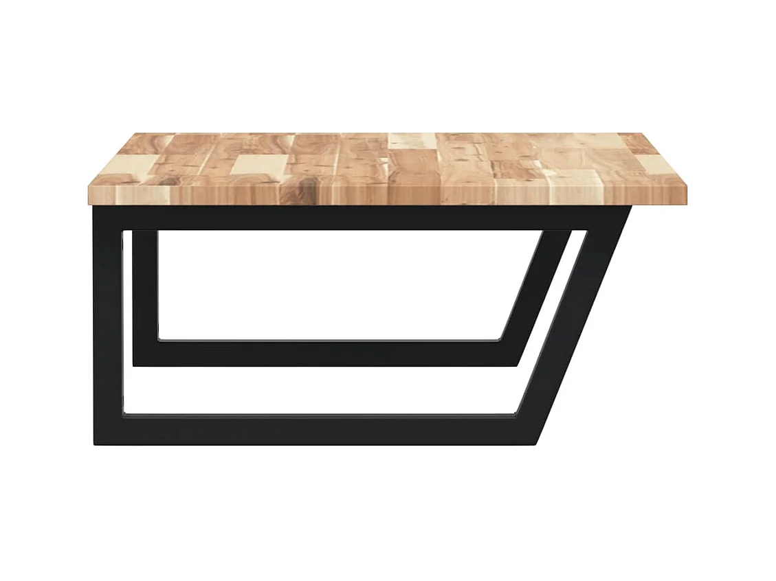 Badkamer wandschap staal en massief acaciahout