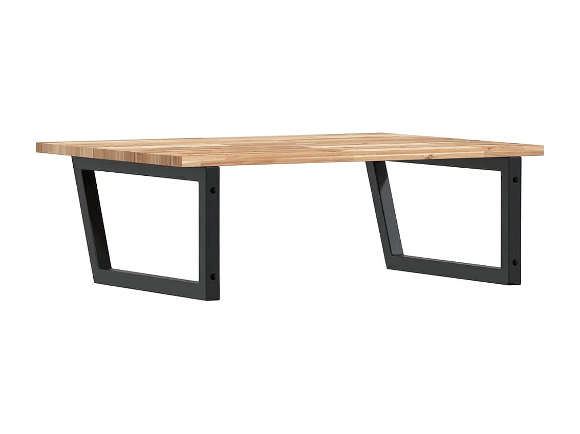 Étagère de vasque murale acier et bois massif d'acacia