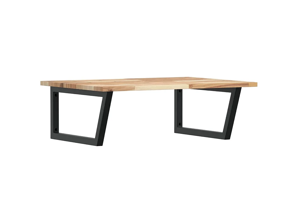 Waschbeckenregal Wandmontage Stahl und Akazienholz